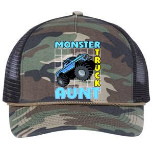 Monster Truck Aunt Monster Truck Family Fans Gift Retro Rope Trucker Hat Cap