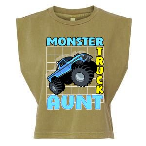 Monster Truck Aunt Monster Truck Family Fans Gift Garment-Dyed Women's Muscle Tee