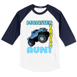 Monster Truck Aunt Monster Truck Family Fans Gift Baseball Sleeve Shirt