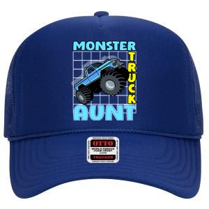 Monster Truck Aunt Monster Truck Family Fans Gift High Crown Mesh Back Trucker Hat