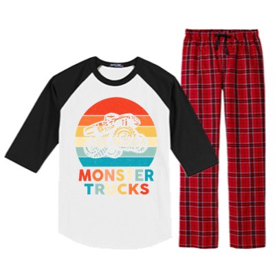 Monster Truck And Adults Cool Gift Raglan Sleeve Pajama Set