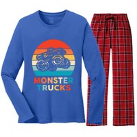 Monster Truck And Adults Cool Gift Women's Long Sleeve Flannel Pajama Set 