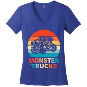 Monster Truck And Adults Cool Gift Women's V-Neck T-Shirt