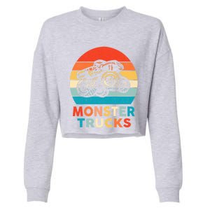 Monster Truck And Adults Cool Gift Cropped Pullover Crew