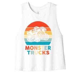 Monster Truck And Adults Cool Gift Women's Racerback Cropped Tank