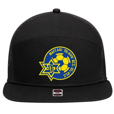 Maccabi Tel Aviv Sport Fc Football Club Israel 7 Panel Mesh Trucker Snapback Hat