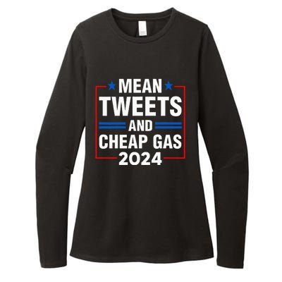 Mean Tweets And Cheap Gas Prices Meme 2024 Pro Trump Fan Womens CVC Long Sleeve Shirt