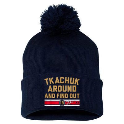 Tkachuk Around And Find Out Florida Hockey Pom Pom 12in Knit Beanie