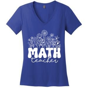 Math Teacher Algebra Instructor Geometry Pi Day Mathematics Cool Gift Women's V-Neck T-Shirt