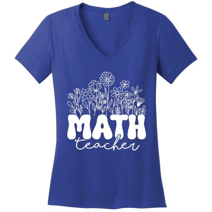 Math Teacher Algebra Instructor Geometry Pi Day Mathematics Cool Gift Women's V-Neck T-Shirt