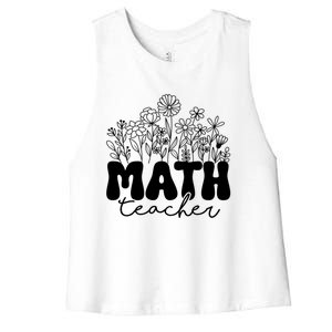 Math Teacher Algebra Instructor Geometry Pi Day Mathematics Cool Gift Women's Racerback Cropped Tank