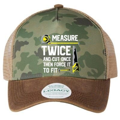 Measure Twice And Cut Once Funny Woodworking Legacy Tie Dye Trucker Hat