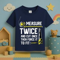 Measure Twice And Cut Once Funny Woodworking Toddler T-Shirt