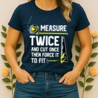 Measure Twice And Cut Once Funny Woodworking Womens T-Shirt