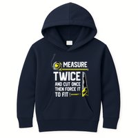Measure Twice And Cut Once Funny Woodworking Kids Hoodie