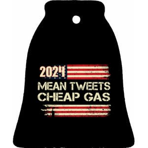 Mean Tweet And 1.79 Gas R Now Patriots 2024 Voted For Trump Ceramic Bell Ornament