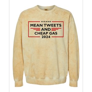 Mean Tweets And Cheap Gas Funny 2024 Pro Trump Colorblast Crewneck Sweatshirt