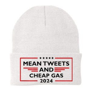 Mean Tweets And Cheap Gas Funny 2024 Pro Trump Knit Cap Winter Beanie