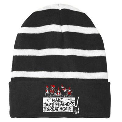 Make Tar And Feathers Great Again Chickens Animal Striped Beanie with Solid Band