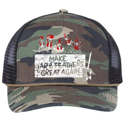 Make Tar And Feathers Great Again Chickens Animal Retro Rope Trucker Hat Cap