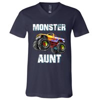 Monster Truck Aunt V-Neck T-Shirt