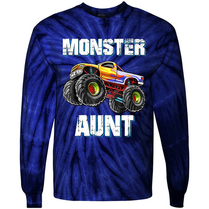 Monster Truck Aunt Tie-Dye Long Sleeve Shirt