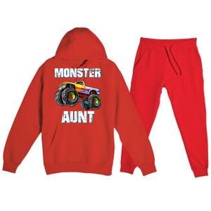 Monster Truck Aunt Premium Hooded Sweatsuit Set