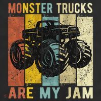 Monster Trucks Are My Jam 7 Panel Mesh Trucker Snapback Hat