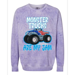 Monster Trucks Are My Jam Funny Monster Trucks Meaningful Gift Colorblast Crewneck Sweatshirt