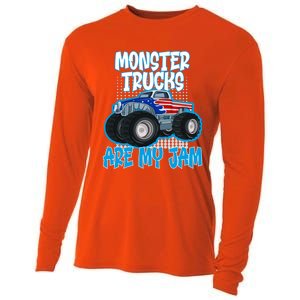 Monster Trucks Are My Jam Funny Monster Trucks Meaningful Gift Cooling Performance Long Sleeve Crew