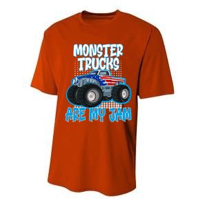 Monster Trucks Are My Jam Funny Monster Trucks Meaningful Gift Performance Sprint T-Shirt