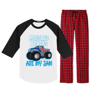 Monster Trucks Are My Jam Funny Monster Trucks Meaningful Gift Raglan Sleeve Pajama Set