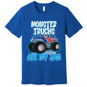 Monster Trucks Are My Jam Funny Monster Trucks Meaningful Gift Premium T-Shirt