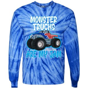 Monster Trucks Are My Jam Funny Monster Trucks Meaningful Gift Tie-Dye Long Sleeve Shirt