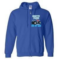 Monster Trucks Are My Jam Funny Monster Trucks Meaningful Gift Full Zip Hoodie