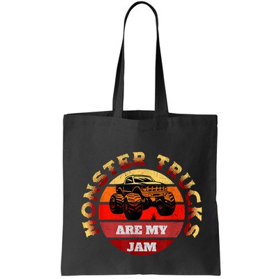 Monster Trucks Are My Jam Retro Vintage Sunset Big Car Bag