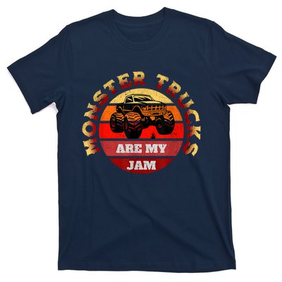 Monster Trucks Are My Jam Retro Vintage Sunset Big Car T-Shirt