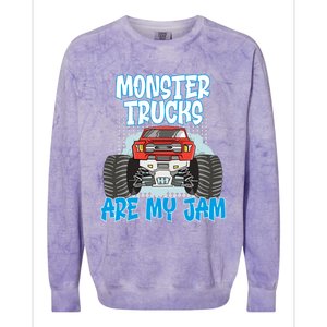 Monster Trucks Are My Jam Monster Truck Cute Gift Colorblast Crewneck Sweatshirt