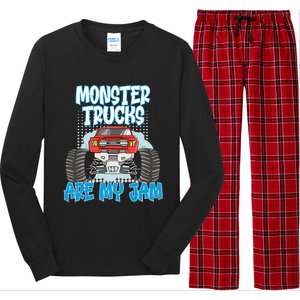 Monster Trucks Are My Jam Monster Truck Cute Gift Long Sleeve Pajama Set