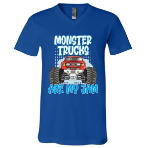 Monster Trucks Are My Jam Monster Truck Cute Gift V-Neck T-Shirt