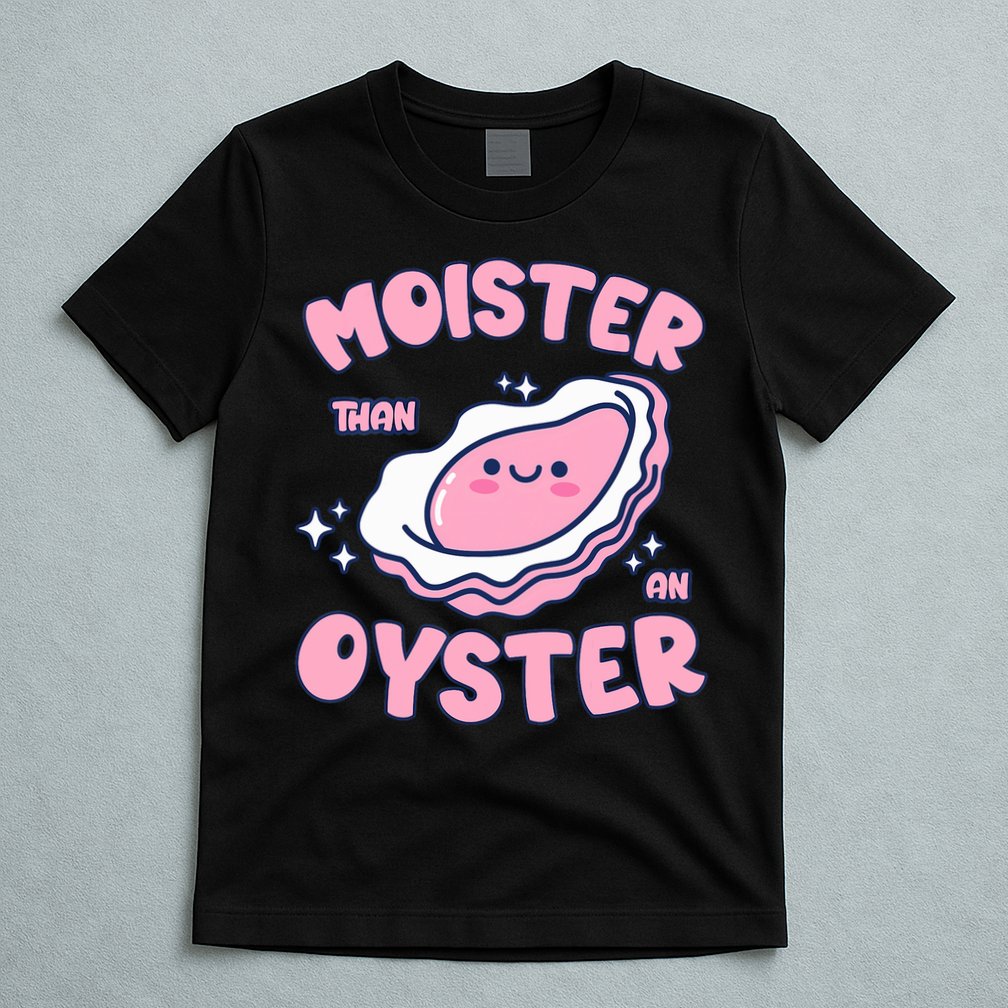 Moister Than An Oyster Inappropriate Shellfish Funny Raunchy T-Shirt