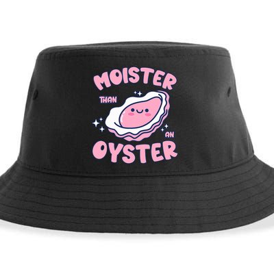 Moister Than An Oyster Inappropriate Shellfish Funny Raunchy Sustainable Bucket Hat