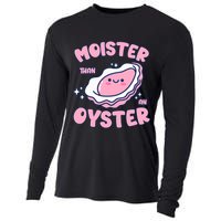 Moister Than An Oyster Inappropriate Shellfish Funny Raunchy Cooling Performance Long Sleeve Crew