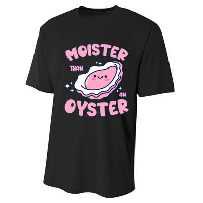 Moister Than An Oyster Inappropriate Shellfish Funny Raunchy Performance Sprint T-Shirt