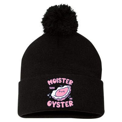 Moister Than An Oyster Inappropriate Shellfish Funny Raunchy Pom Pom 12in Knit Beanie