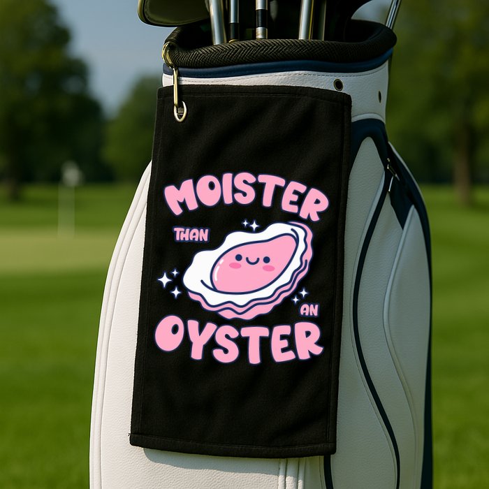 Moister Than An Oyster Inappropriate Shellfish Funny Raunchy Golf Towel
