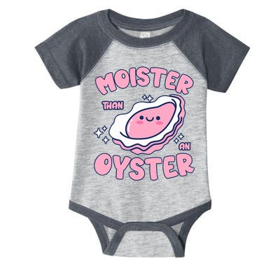 Moister Than An Oyster Inappropriate Shellfish Funny Raunchy Infant Baby Jersey Bodysuit