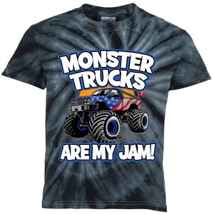 Monster Trucks Are My Jam Boy's Monster Truck Kids Tie-Dye T-Shirt