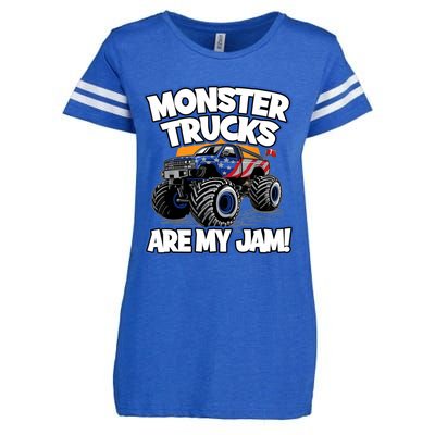 Monster Trucks Are My Jam Boy's Monster Truck Enza Ladies Jersey Football T-Shirt