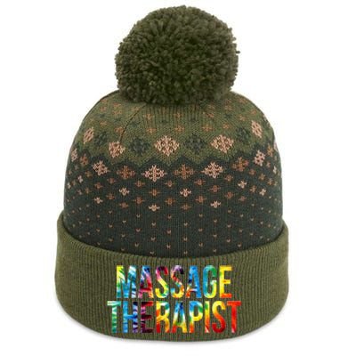 Massage Therapist Appreciation Day Tie Dye Women For Work The Baniff Cuffed Pom Beanie